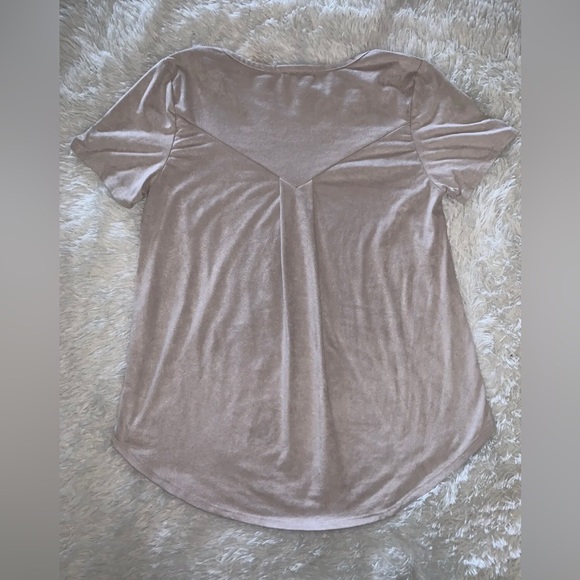 Moonchild Women’s Suede Sz M Blouse “Never perfect but always awesome” PreOwned - Picture 4 of 10